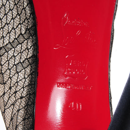 Christian Louboutin Crepe Satin Paola Lace Ankle Boots 100 Size 40 7 of 7