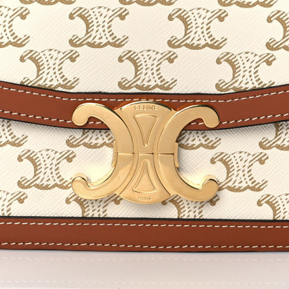Celine Calfskin Triomphe Canvas Teen Triomphe Bag White 9 of 10