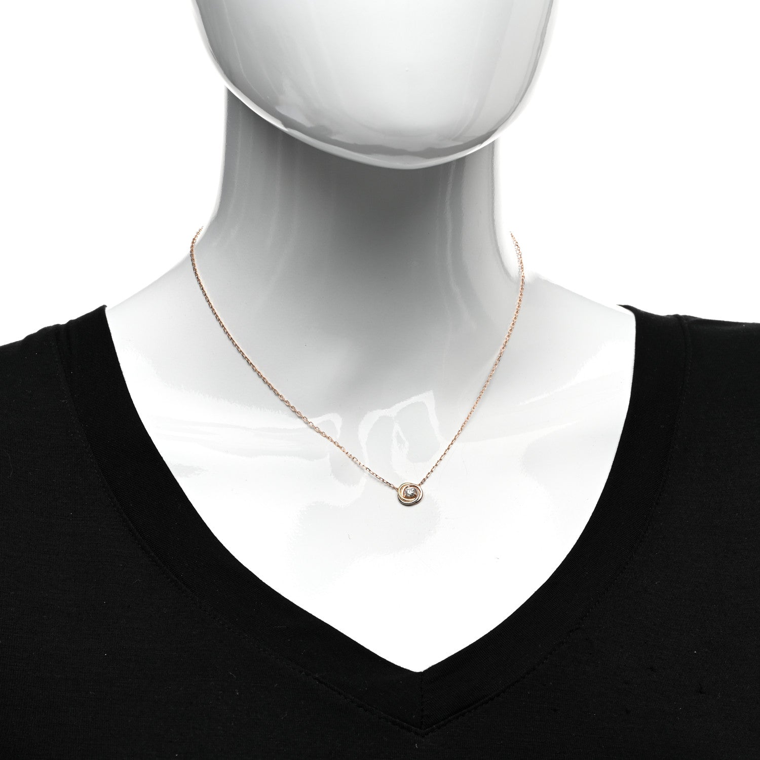 Cartier 18K Pink White Yellow Gold Diamond Trinity De Cartier Pendant Necklace 2 of 5