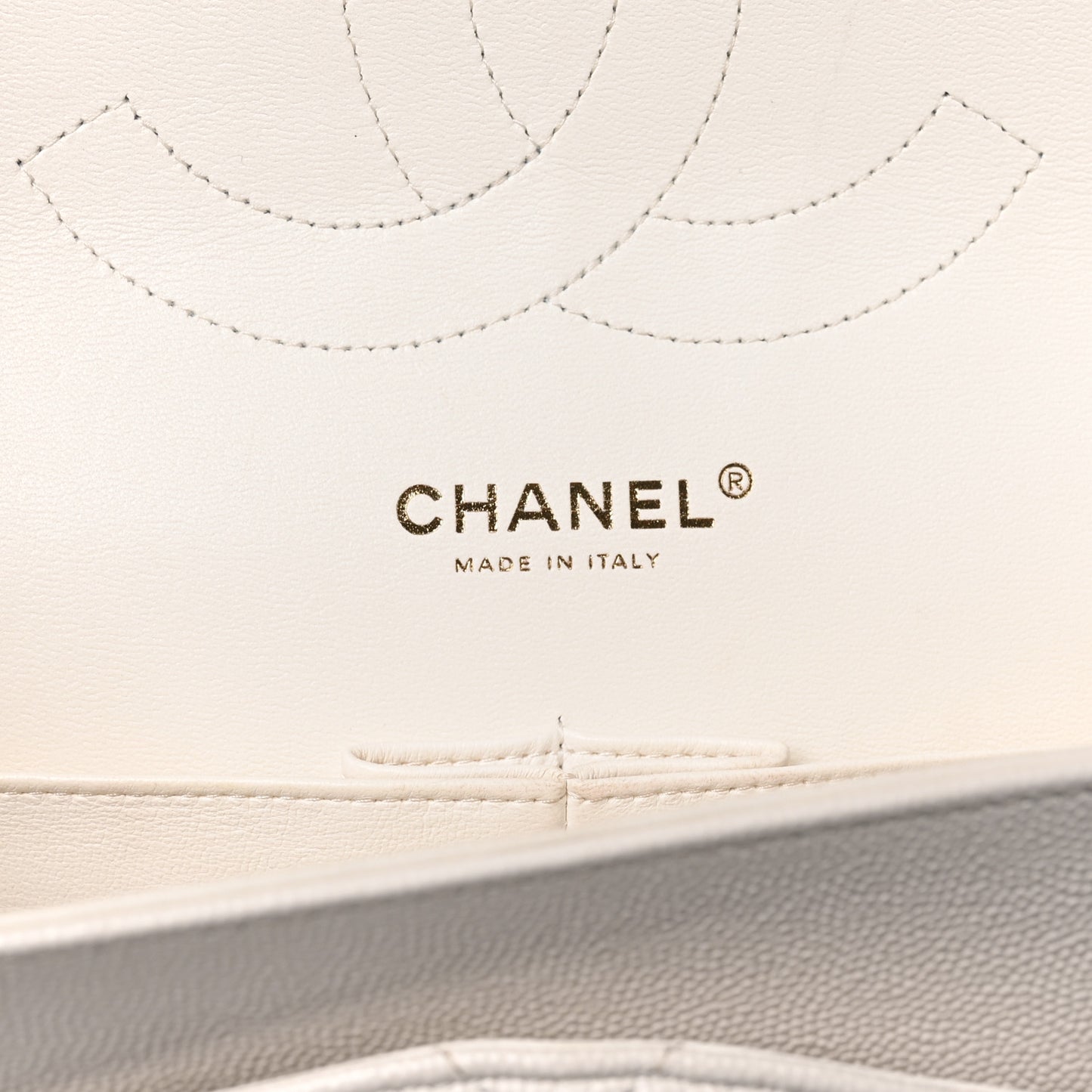 Caviar Quilted Jumbo Double Flap White