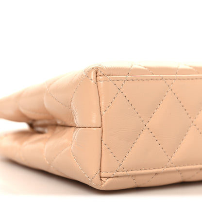 Chanel Shiny Aged Calfskin Quilted Nano Kelly Shopper Beige 9 of 10