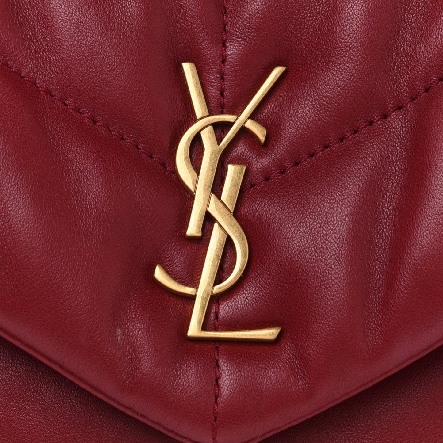 Lambskin Quilted Toy Loulou Puffer Monogram Chain Satchel Red