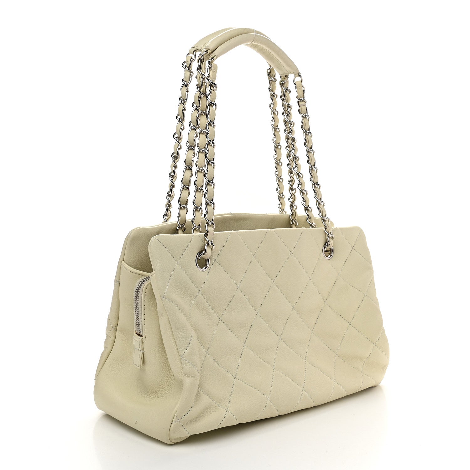 Chanel Caviar CC Timeless Soft Tote Off White 3 of 9