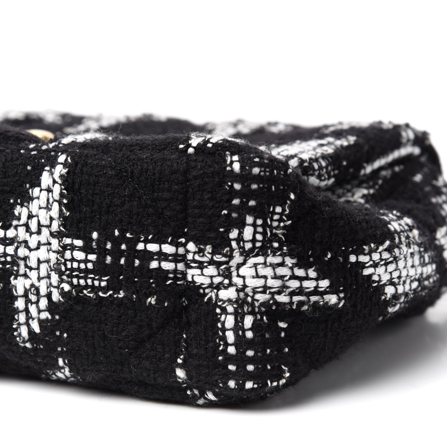 Chanel Tweed Quilted Medium 19 Flap Black White 9 of 10