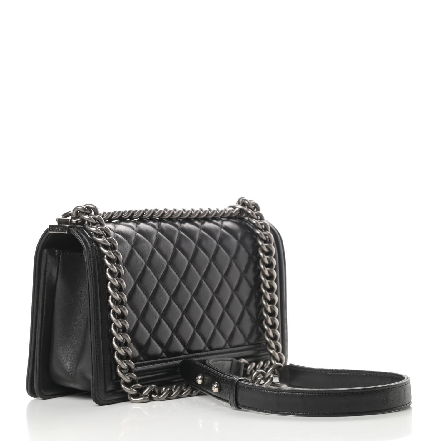 Chanel Lambskin Quilted Medium Boy Flap Black 3 of 19