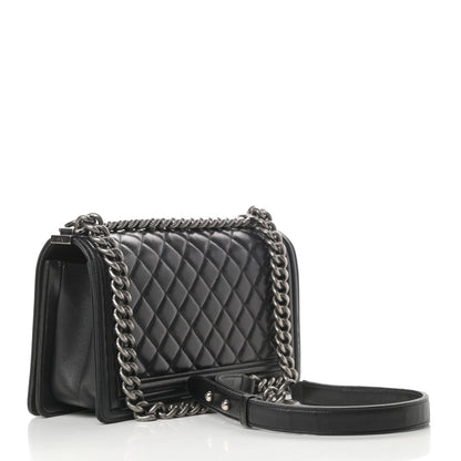 Chanel Lambskin Quilted Medium Boy Flap Black 3 of 19