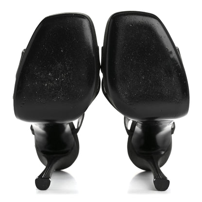 Saint Laurent Satin Crepe Debbie Platform Sandal 36.5 Black 6 of 11