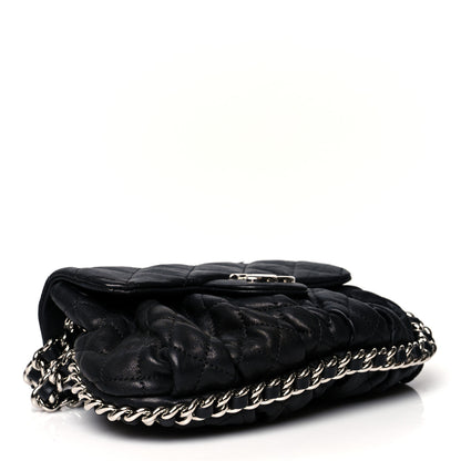 Chanel Washed Lambskin Quilted Mini Chain Around Flap Black 4 of 10