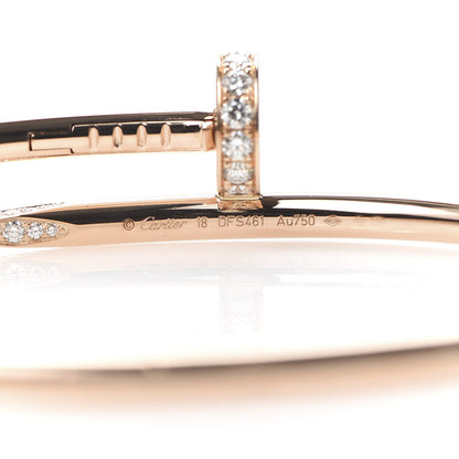 Cartier 18K Pink Gold Diamond Juste Un Clou Bracelet 18 5 of 6