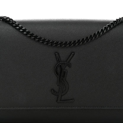 Saint Laurent Grain De Poudre Medium Classic Monogram Monochrome Kate Satchel Black 7 of 9