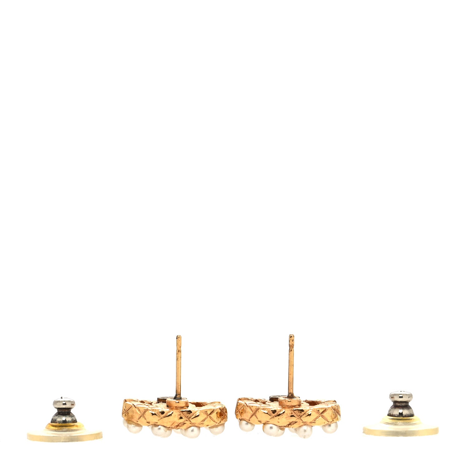 Chanel Pearl CC Earrings Light Gold 3 of 4