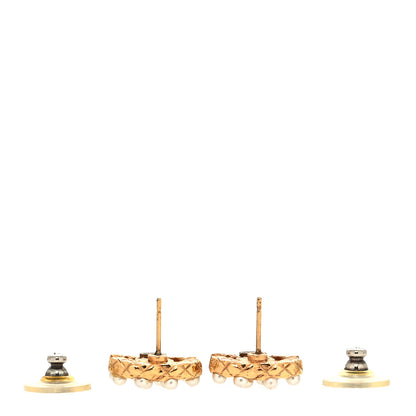 Chanel Pearl CC Earrings Light Gold 3 of 4