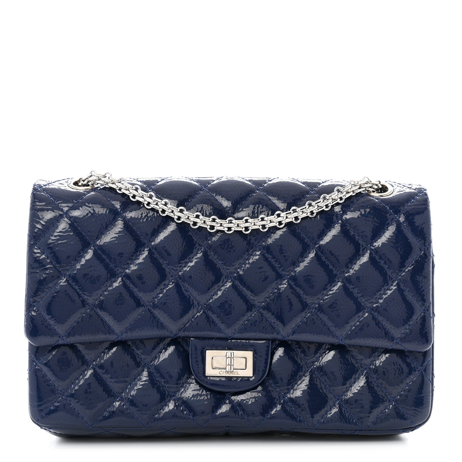 Chanel Patent Quilted 2.55 Reissue 226 Flap Navy 1 of 13