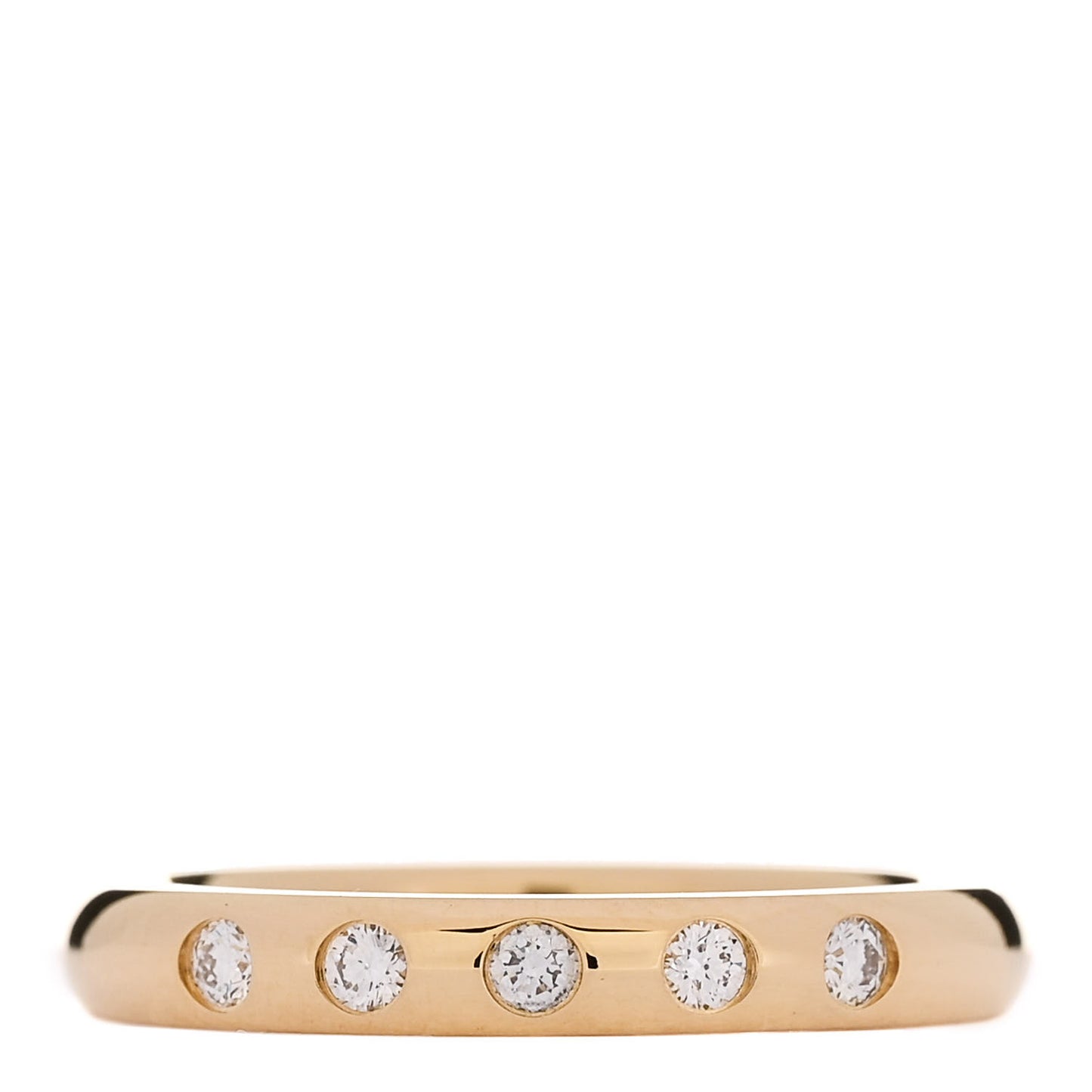 18K Yellow Gold Diamond Elsa Peretti 5 Diamond Stacking Band Ring 49 5