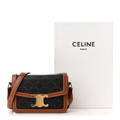 Celine Calfskin Triomphe Canvas Teen Triomphe Bag Tan 11 of 11