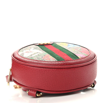 Gucci GG Supreme Monogram Web Flora Mini Ophidia Round Backpack Red 4 of 8