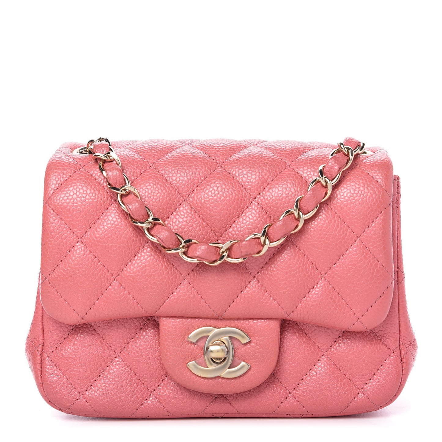 Caviar Quilted Mini Square Flap Pink