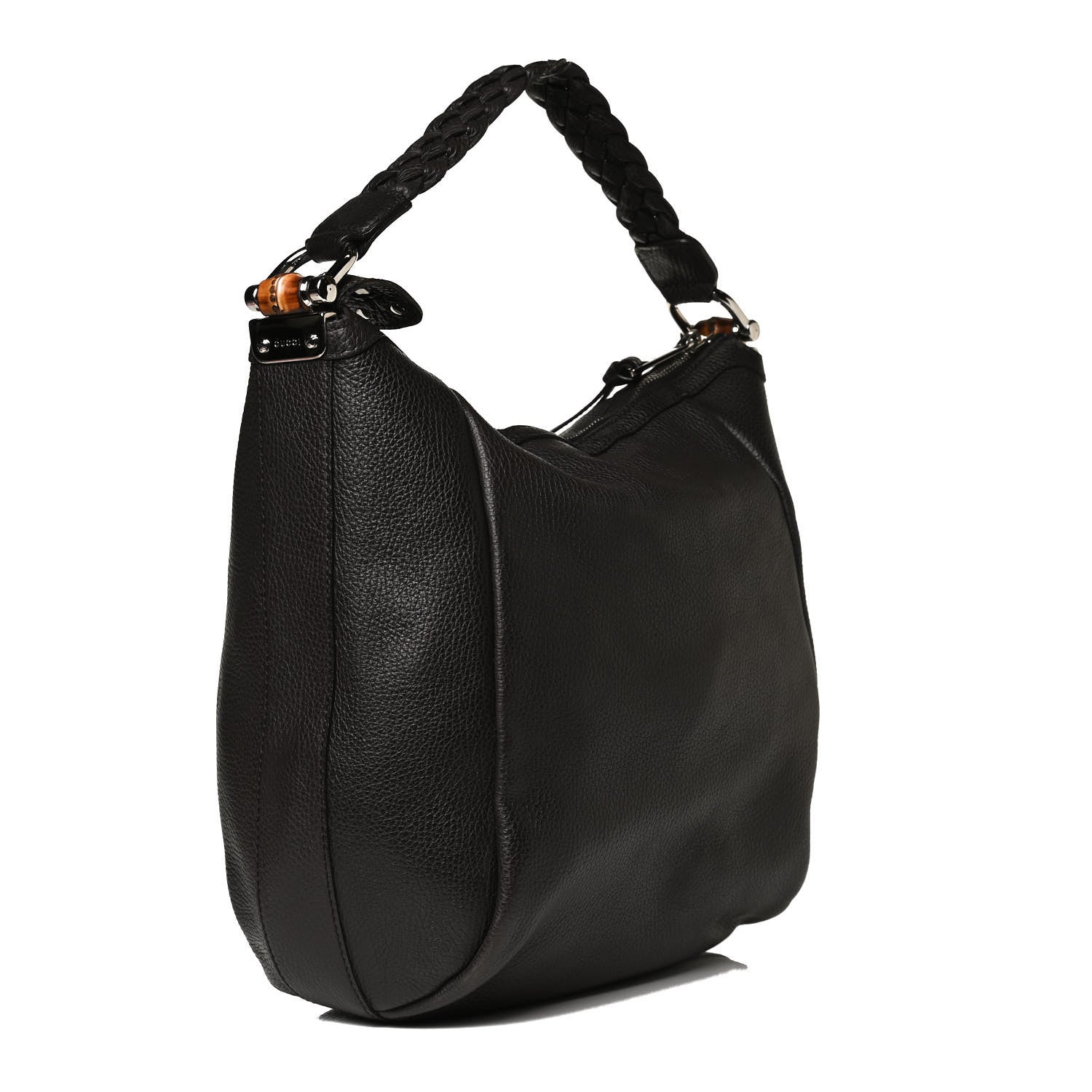 Gucci Grained Calfskin Bamboo Bar Hobo Dark Brown 4 of 37