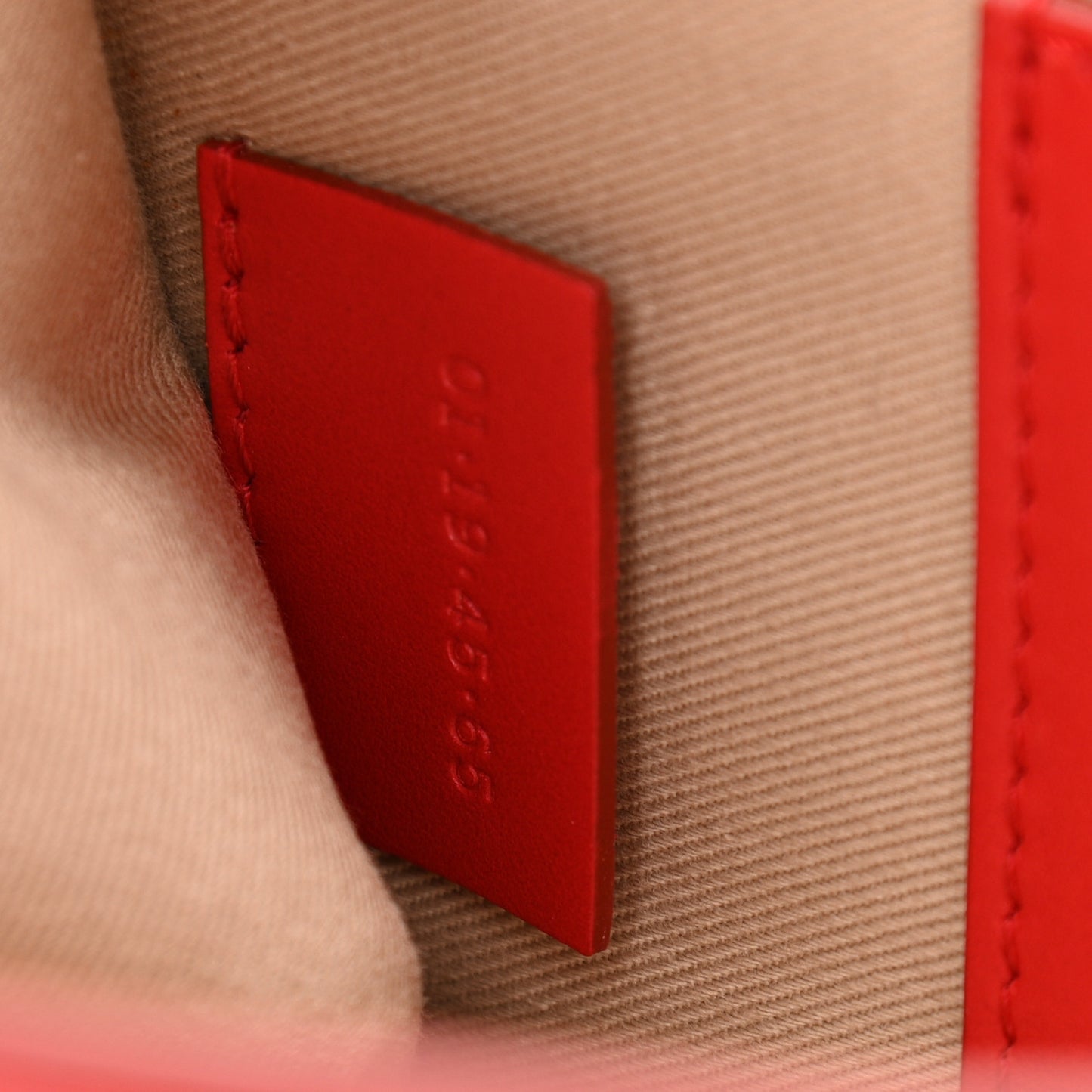 Calfskin Suede C Clutch With Chain Plaid Red