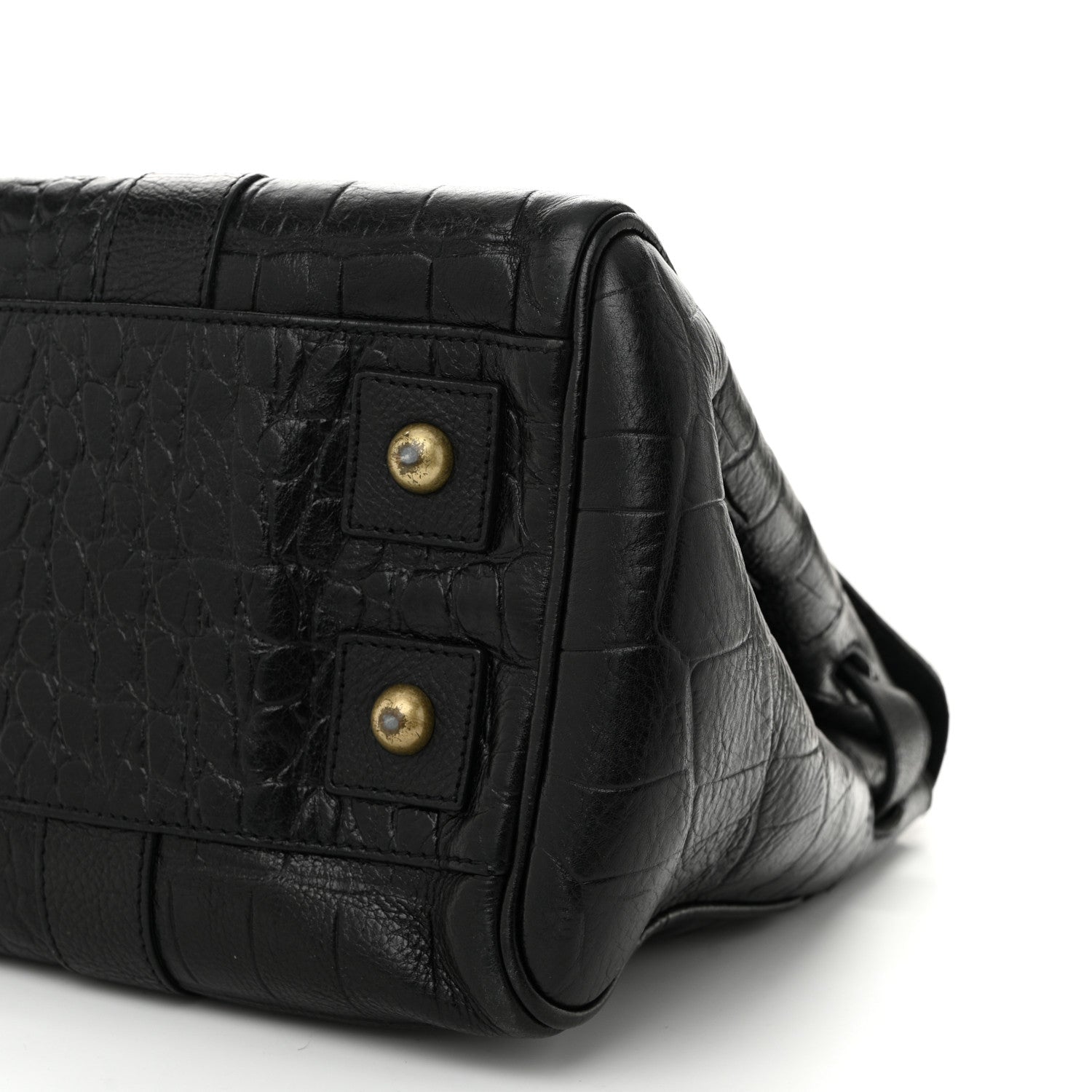 Mulberry Calfskin Crocodile Embossed Bayswater Black 9 of 10