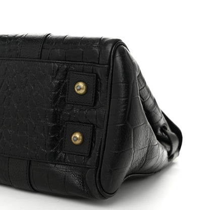 Mulberry Calfskin Crocodile Embossed Bayswater Black 9 of 10