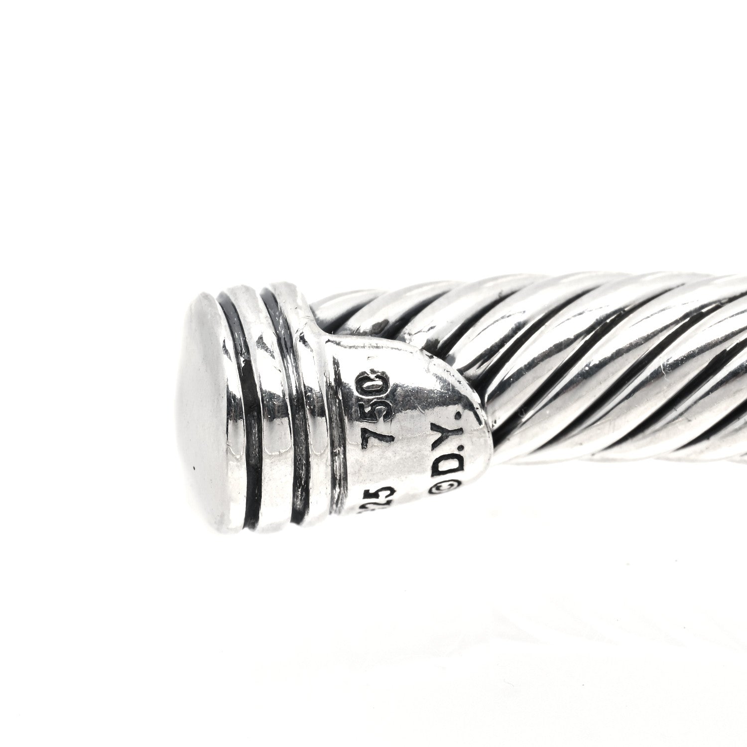 David Yurman Sterling Silver Diamond 5mm Cable Classics Station Bracelet 4 of 4