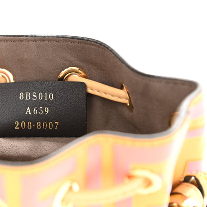 Fendi Vitello Liberty F is Fendi Bi-Color FF 1974 Embossed Mini Mon Tresor Bucket Bag Savana Lollypop 7 of 8
