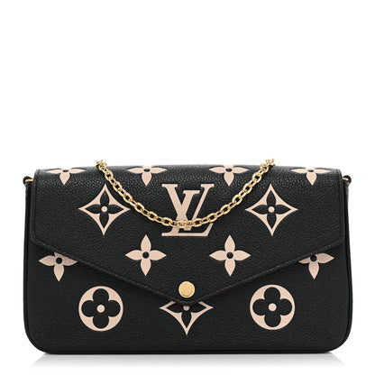 Louis Vuitton Empreinte Monogram Giant Felicie Pochette Black Beige 3 of 8