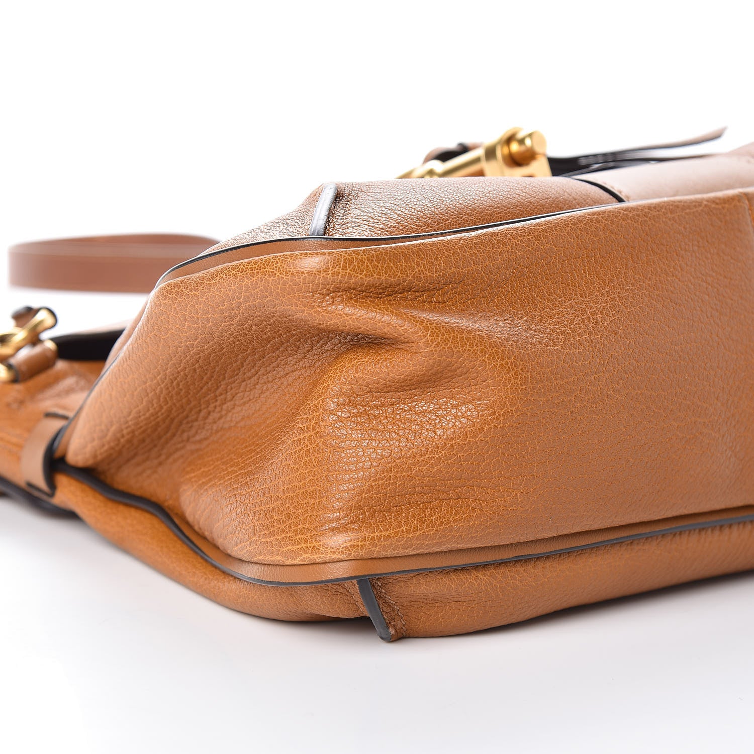 Chloe Grained Lambskin Small Lexa Shoulder Bag Mustard Brown 7 of 8