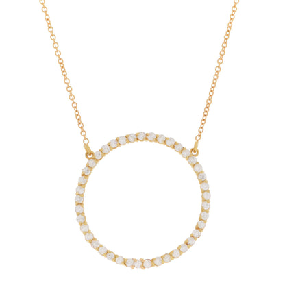 Jennifer Meyer 18K Yellow Gold Diamond Open Circle Necklace 4 of 7