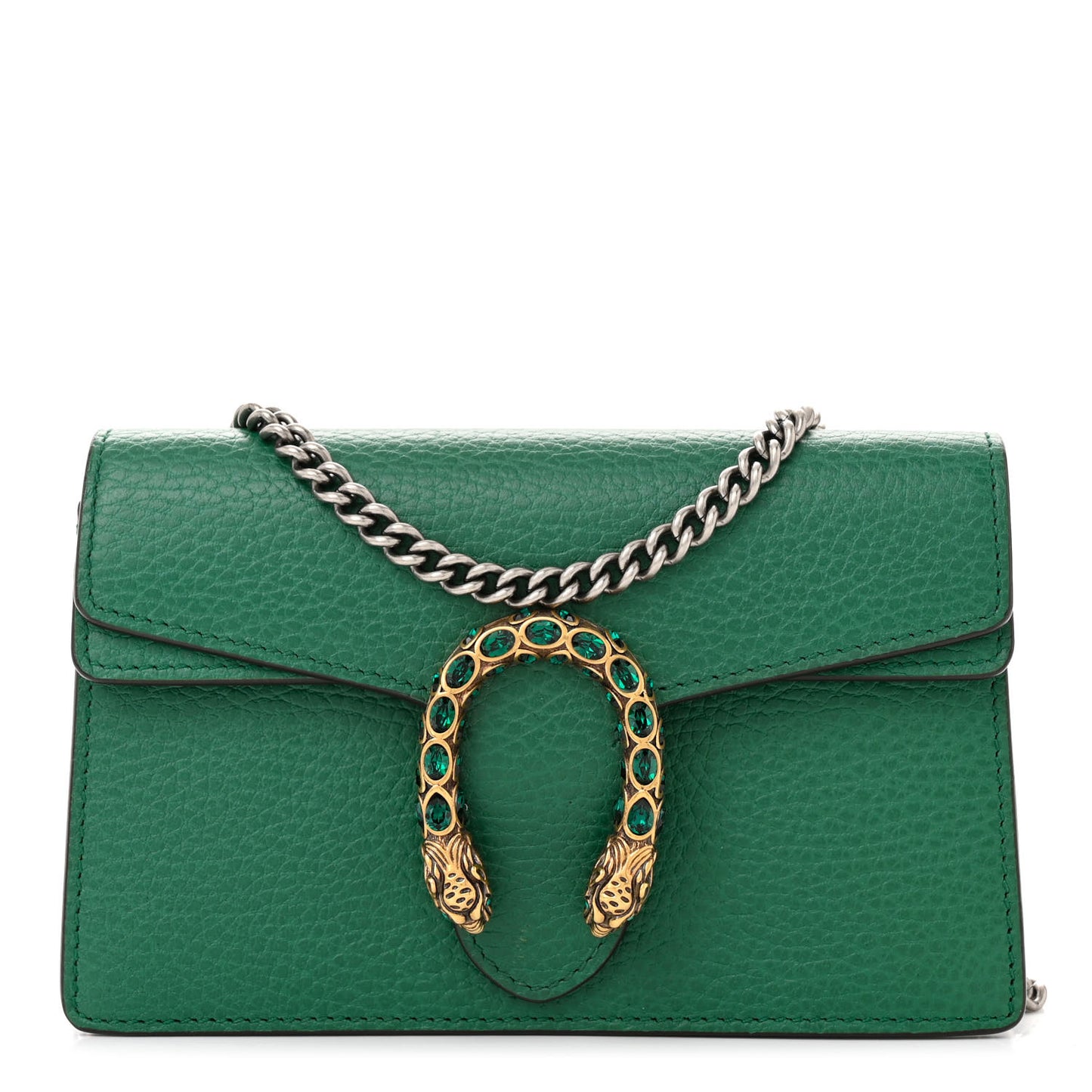 Dollar Calfskin Crystal Super Mini Dionysus Shoulder Bag Emerald