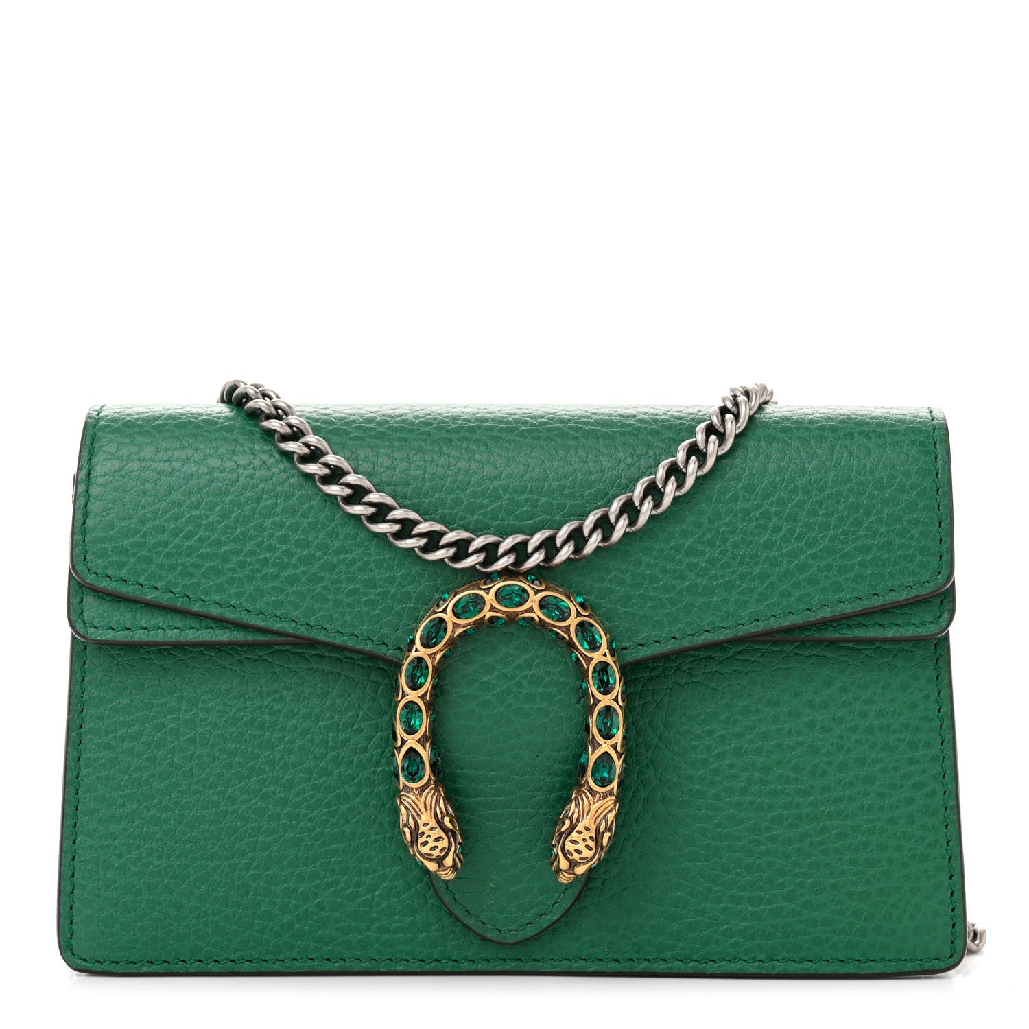 Gucci Dollar Calfskin Crystal Super Mini Dionysus Shoulder Bag Emerald 1 of 9