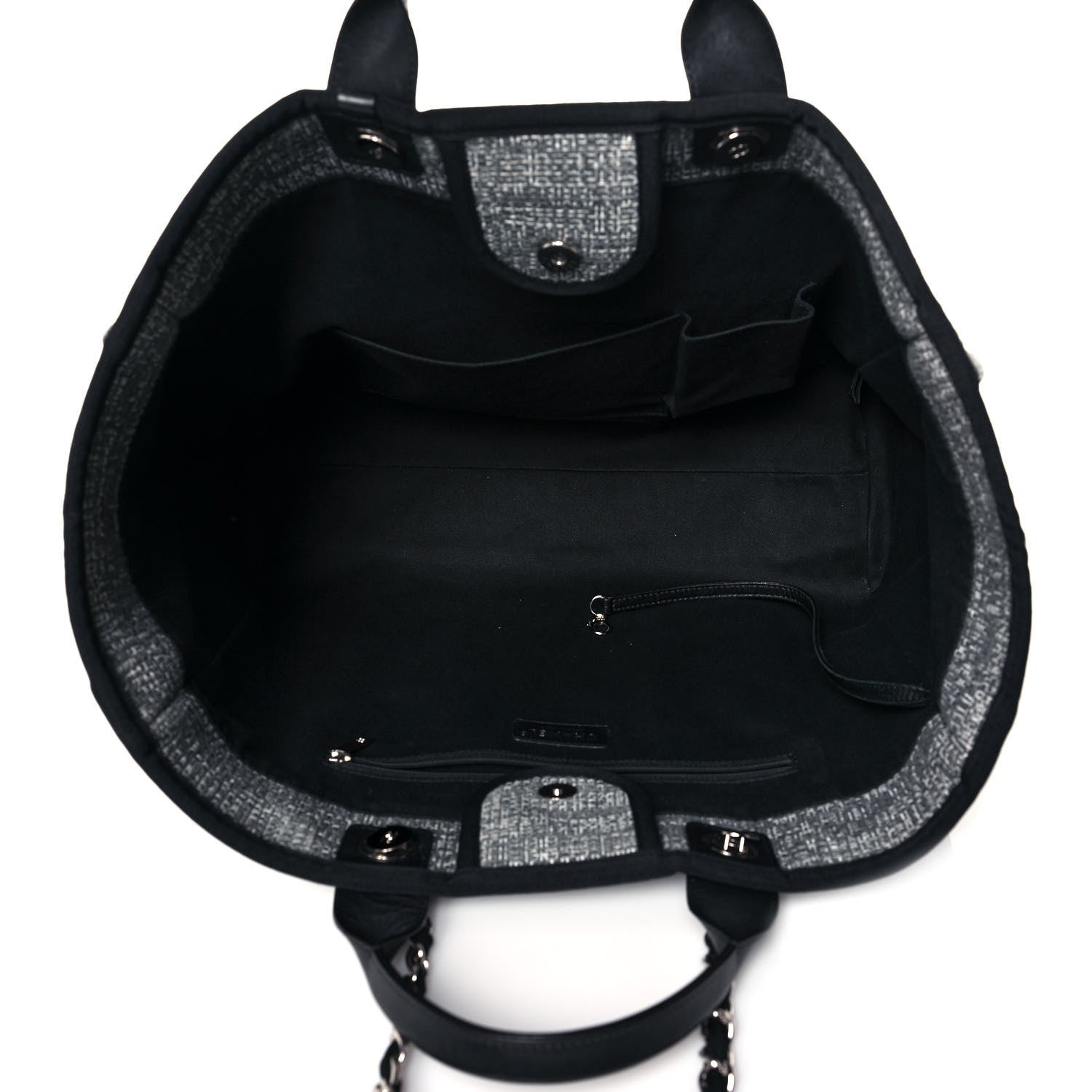 Chanel Canvas Large Deauville Tote Charcoal 5 of 13