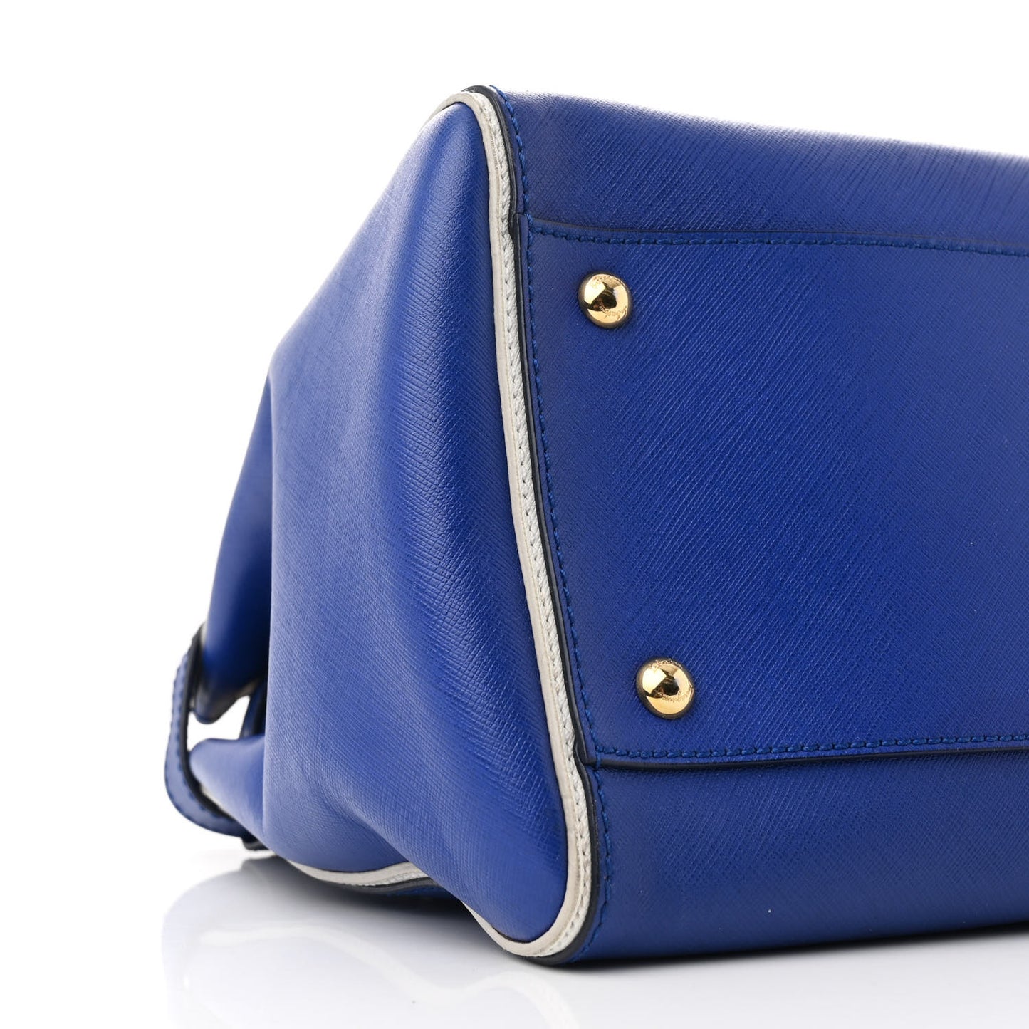 Hammered Calfskin Batik Tote Blue White