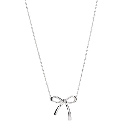 Tiffany Sterling Silver Bow Pendant Necklace 1 of 7