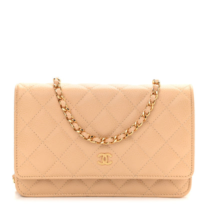 Chanel Caviar Quilted Wallet On Chain WOC Beige 1 of 11
