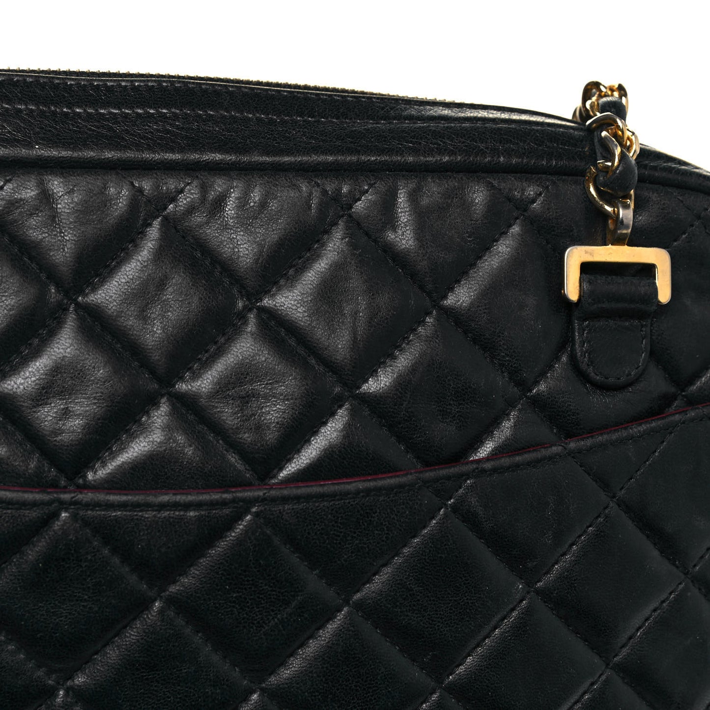Lambskin Quilted Shoulder Bag Black