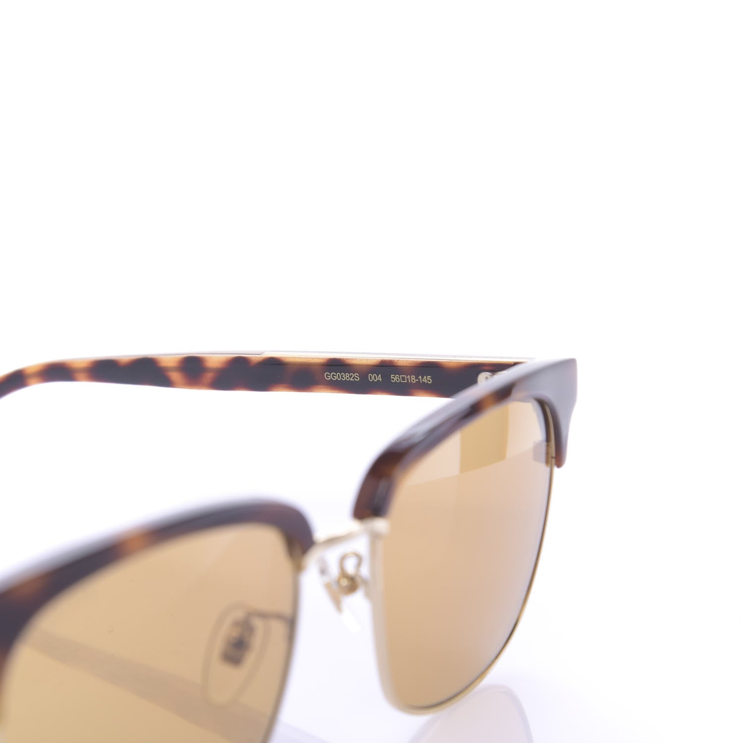 Gucci Acetate Square Frame Web Sunglasses GG0382S Tortoise 5 of 8