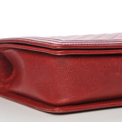 Chanel Caviar Quilted Large Boy Flap Dark Red 5 of 10