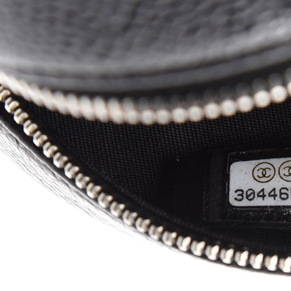 Chanel Caviar Camellia Embossed Round Clutch With Chain Black 9 of 11