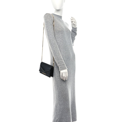 Fendi Vitello Century Eyebrow Monster Eyes Embossed Tube Wallet On Chain Black 2 of 15