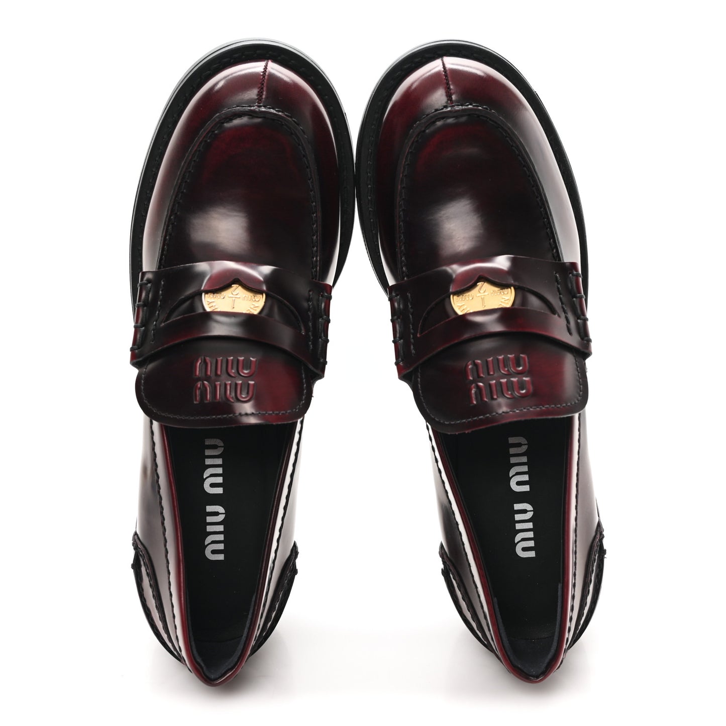 Spazzolato Fume Penny Platform Loafers 38 Porpora
