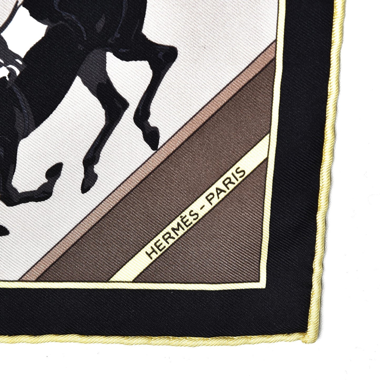 Silk Les Courses Pocket Square Etoupe Sable Jaune Vif