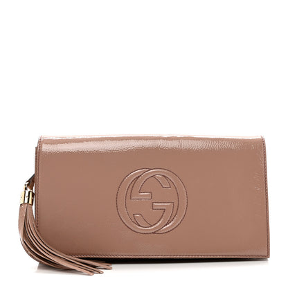 Gucci Soft Patent Medium Soho Clutch Dark Cipria 1 of 6