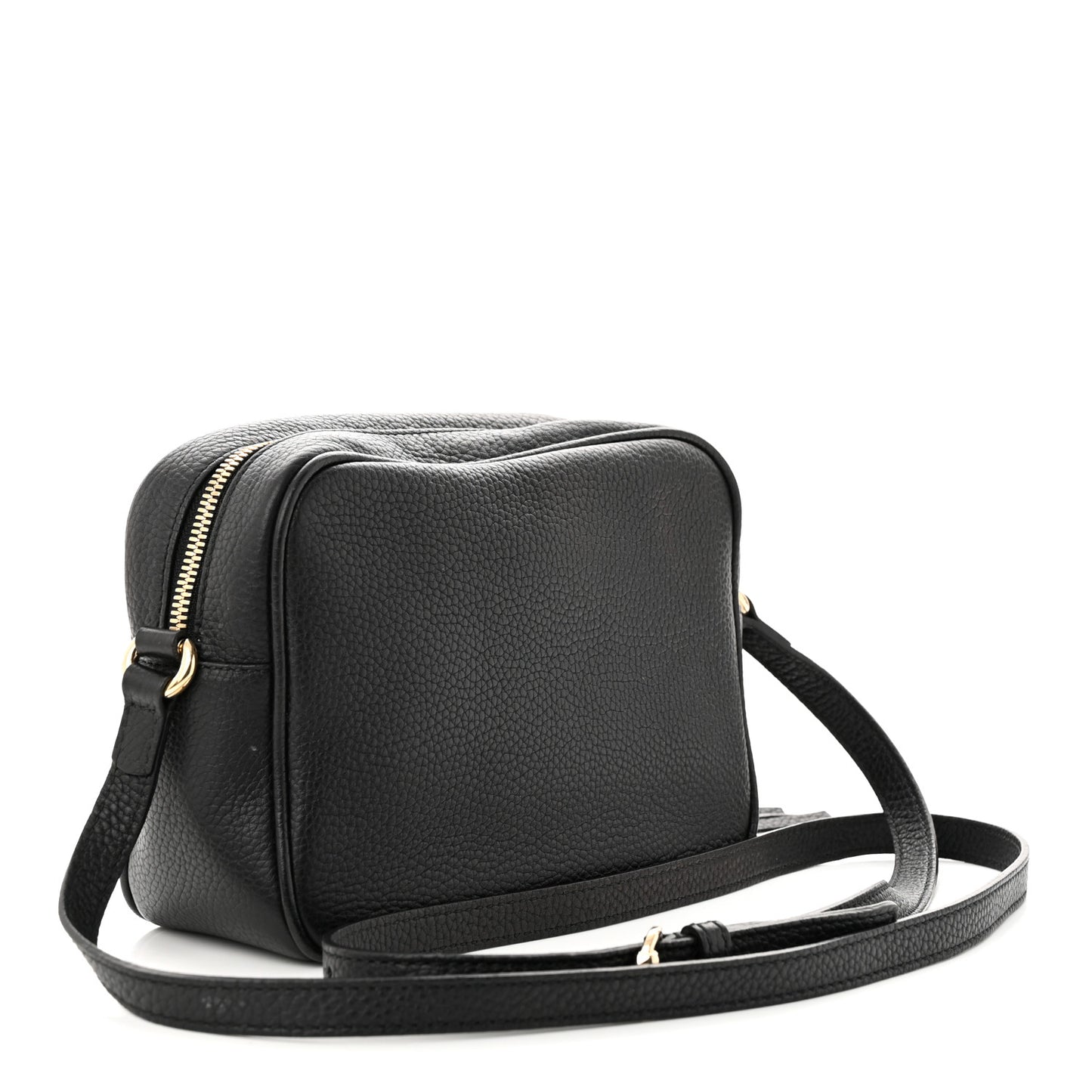 Pebbled Calfskin Small Soho Disco Bag Black