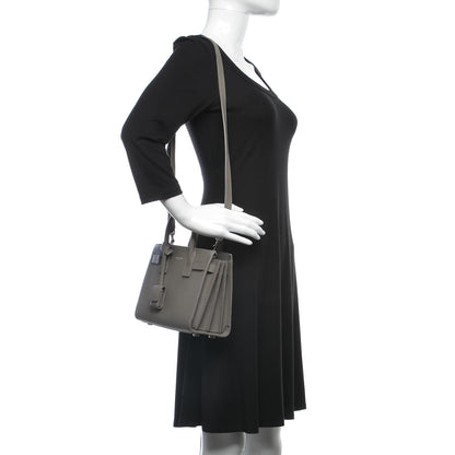 Saint Laurent Grained Calfskin Nano Sac De Jour Fog 2 of 9