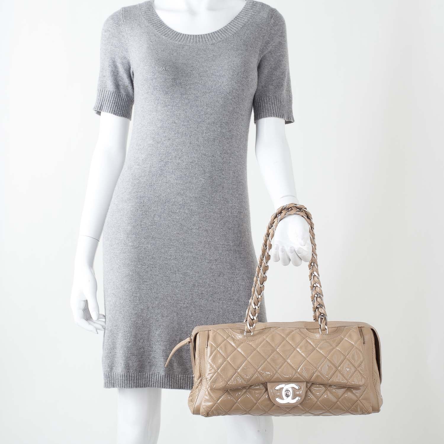 Chanel Patent Day Glo Flap Bag Beige 2 of 11