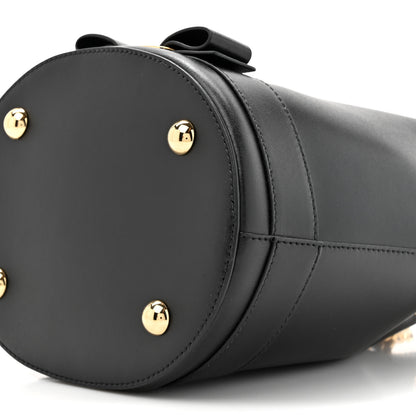 Salvatore Ferragamo Calfskin Vara Bow Bucket Bag Black 8 of 9