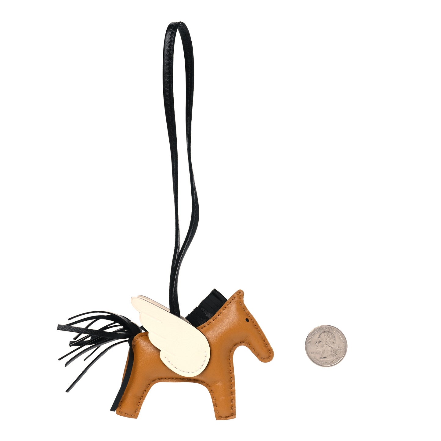Milo Lambskin Grigri Rodeo Pegase Horse Bag Charm PM Sesame Black Nata
