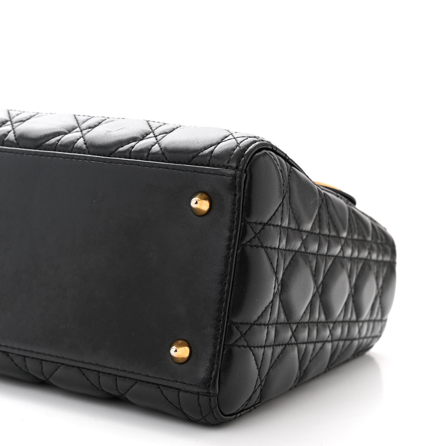Christian Dior Lambskin Cannage Medium Lady Dior Black 10 of 13